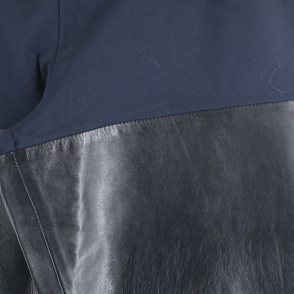 Maison Margiela 0(メゾンマルジェラ) アーカイブ レザードッキング スウェットパンツ ブラック/ネイビー