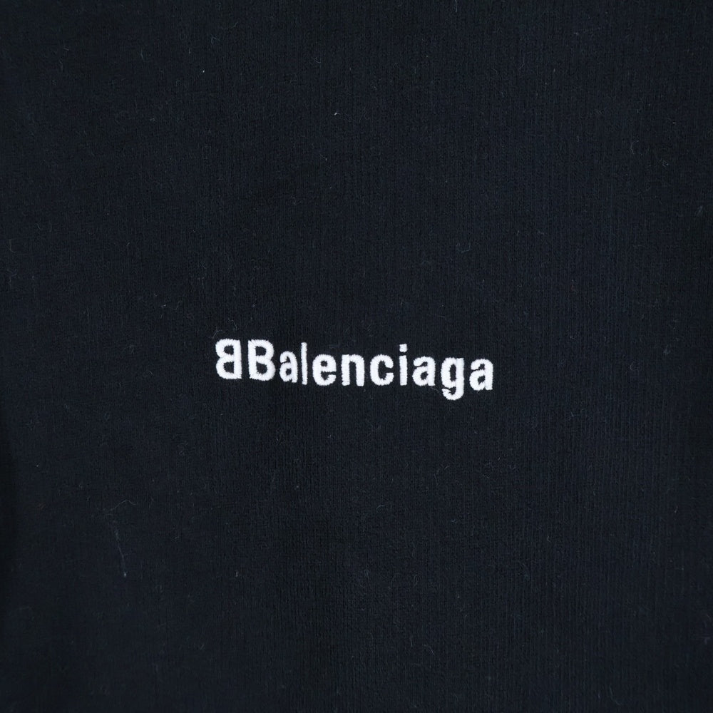 BALENCIAGA(バレンシアガ) BBロゴ刺繍 スウェットプルオーバーパーカー ブラック 570811 TJV85