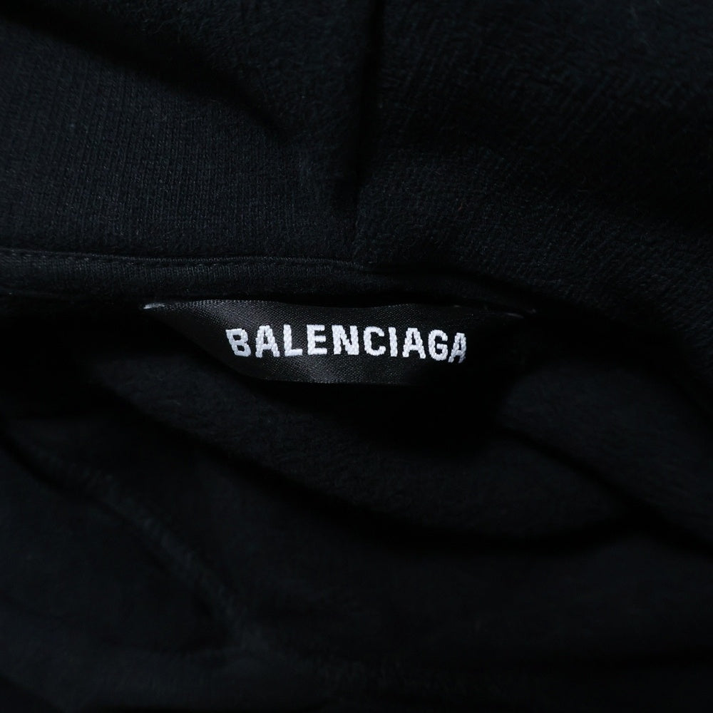 BALENCIAGA(バレンシアガ) BBロゴ刺繍 スウェットプルオーバーパーカー ブラック 570811 TJV85