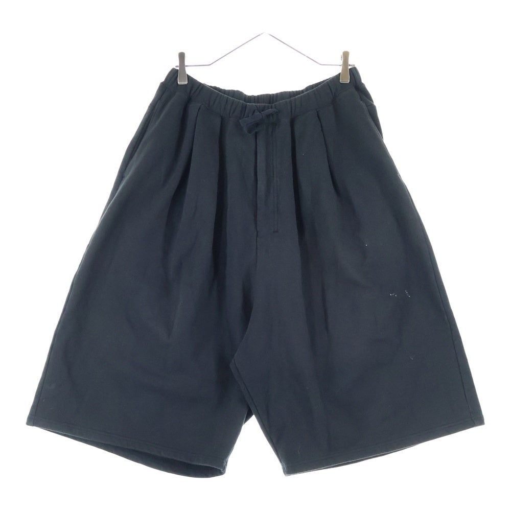 ANCELLM(アンセルム) TUCK SWEAT SHORTS ワイドスウェット ハーフパンツ ショートパンツ ブラック ANC-PT81