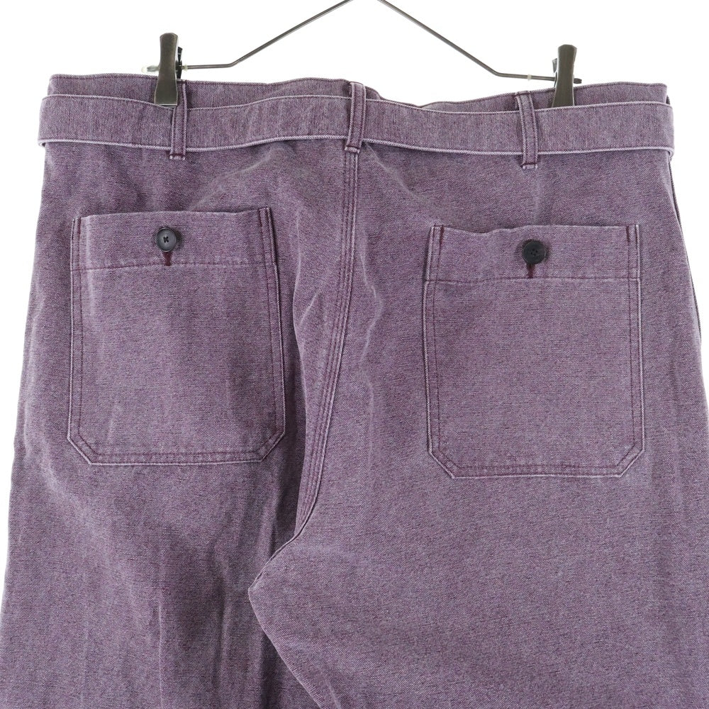 AURALEE(オーラリー) WASHED ORGANIC CANVAS BELTED PANTS ウォッシュド オーガニックキャンバスパンツ パープル A24AP03HG