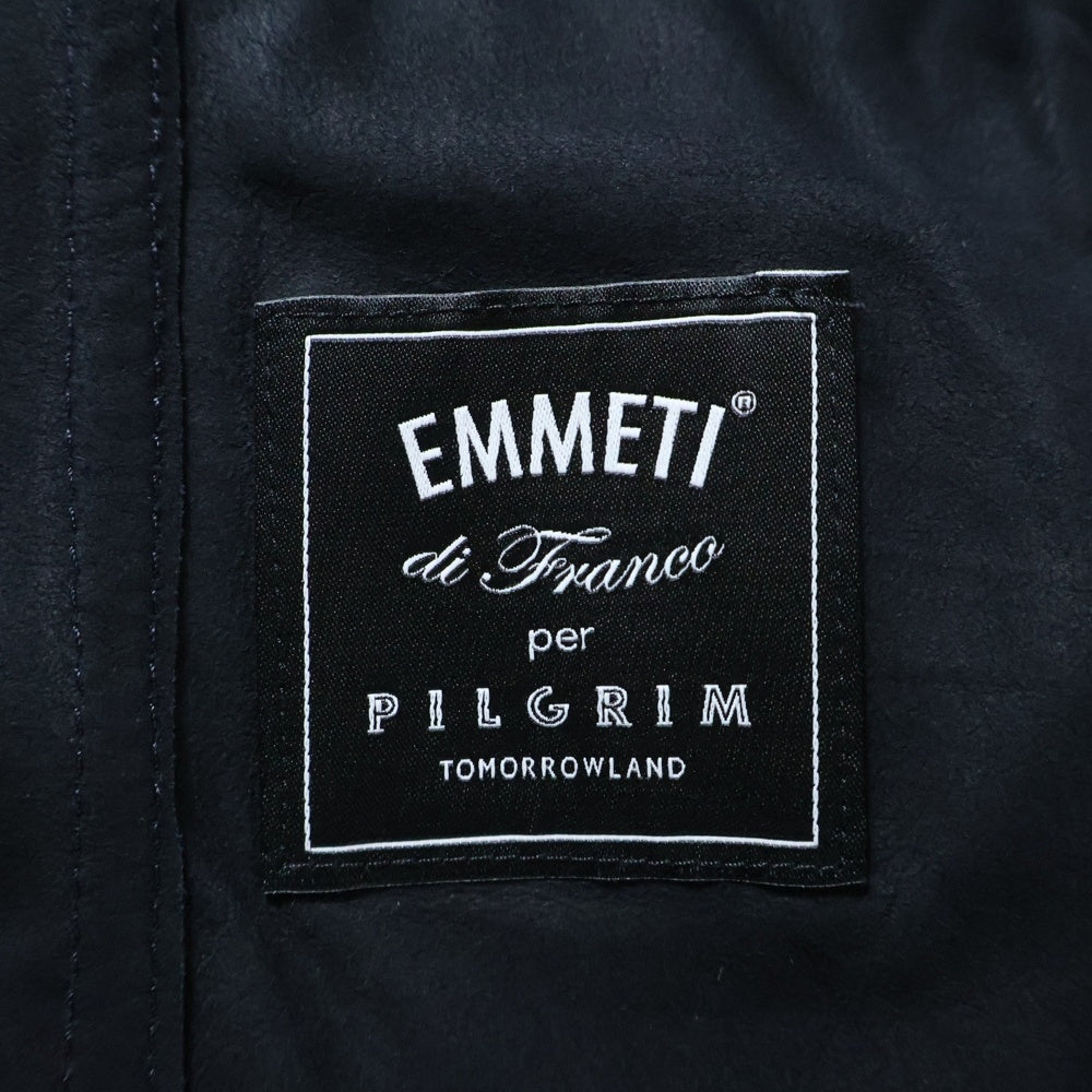 EMMETI(エンメティ) Suede Jacket ゴートスキン スウェードテーラードジャケット ブラック