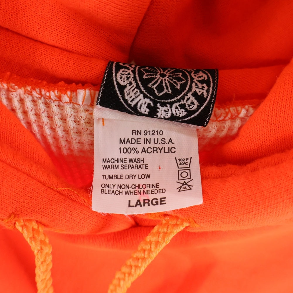 CHROME HEARTS(クロムハーツ) OLD Scroll Logo Thermal Hoodie バックスクロールロゴ サーマルフーディー パーカー 裏地サーマル オレンジ