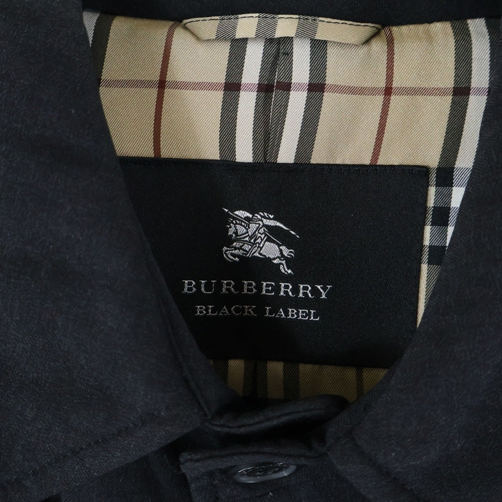 BURBERRY BLACK LABEL(バーバリー ブラックレーベル) Down Coat 裏地チェック ステンカラーダウンコート ブラック BMC65-505-08