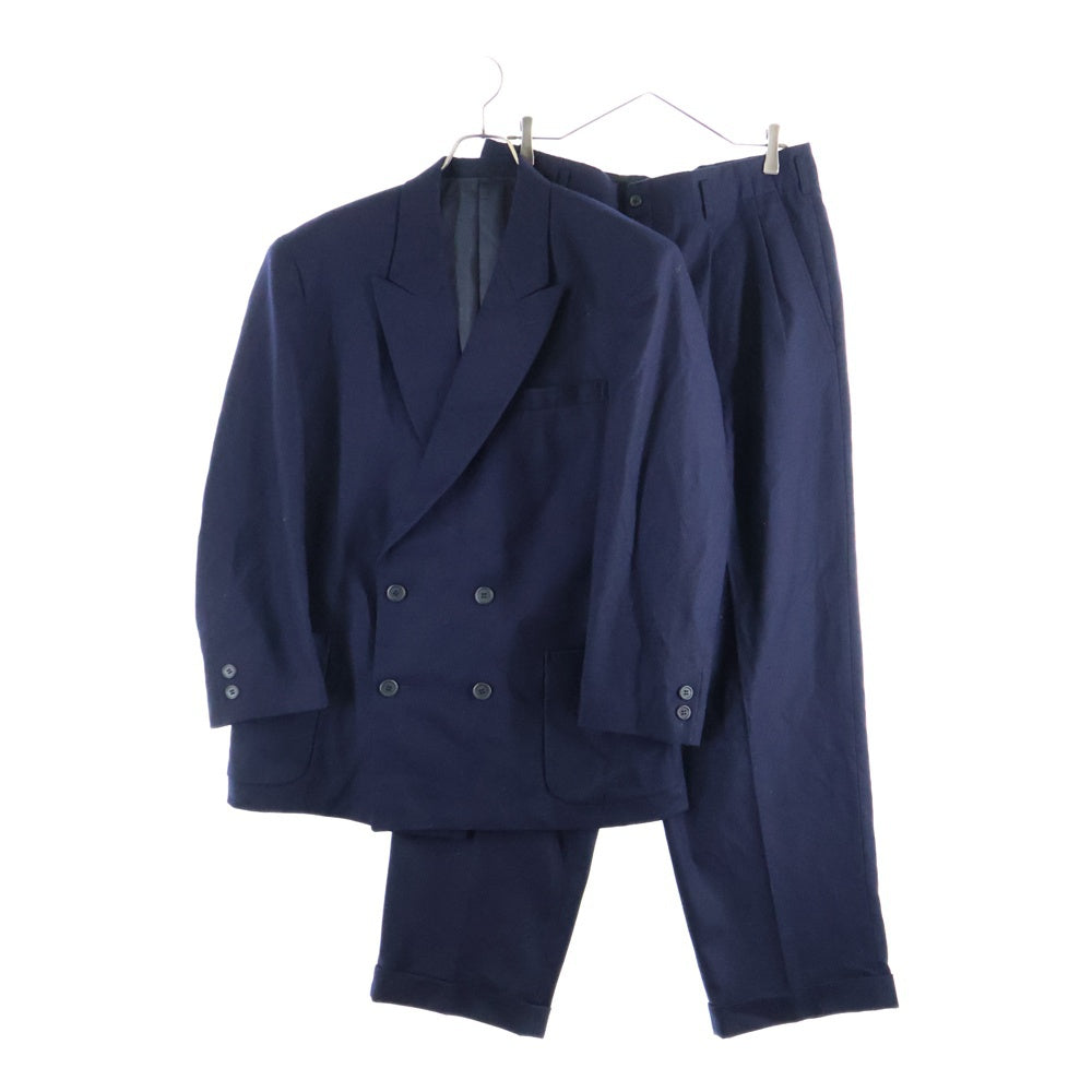 Yohji Yamamoto(ヨウジヤマモト) 90S 旧JR東海 制服 ダブルブレスト ウールセットアップジャケット テーラードジャケット ウールスラックスパンツ ネイビー