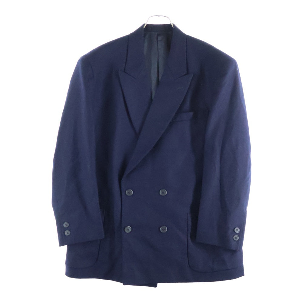 Yohji Yamamoto(ヨウジヤマモト) 90S 旧JR東海 制服 ダブルブレスト ウールセットアップジャケット テーラードジャケット ウールスラックスパンツ ネイビー