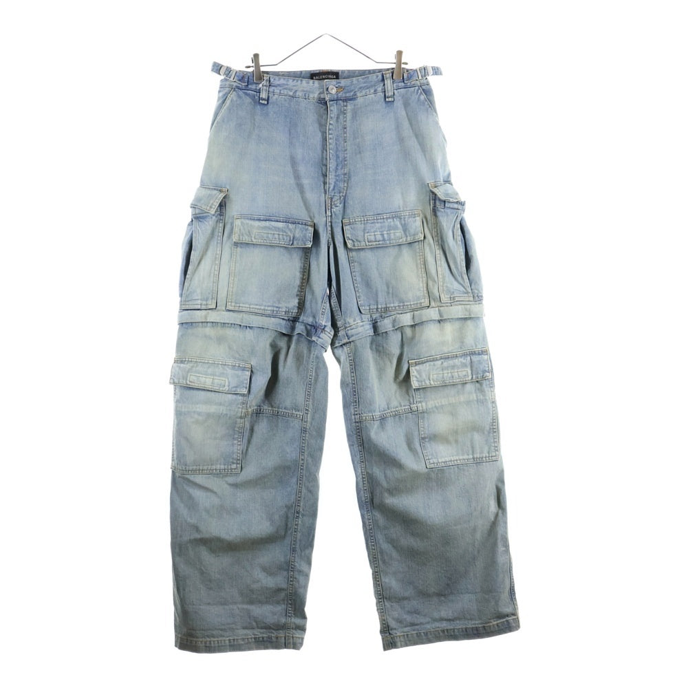 BALENCIAGA(バレンシアガ) Cargo Pants ショーツ切替 デニムカーゴパンツ ハーフパンツ インディゴ 773759 TPW53