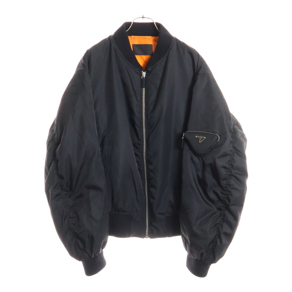 PRADA(プラダ) Re-Nylon Bomber Jacket MA-1 トライアングルロゴ リナイロン ボンバージャケット ブラック