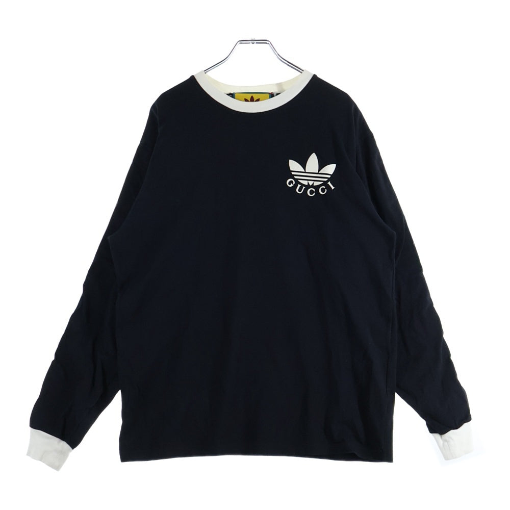 GUCCI アディダスコラボ ロングTシャツ #XXS ブラック コットン GUCCI(グッチ) ×adidas L/S T-Shirt アディダス 長袖Tシャツ ロンT