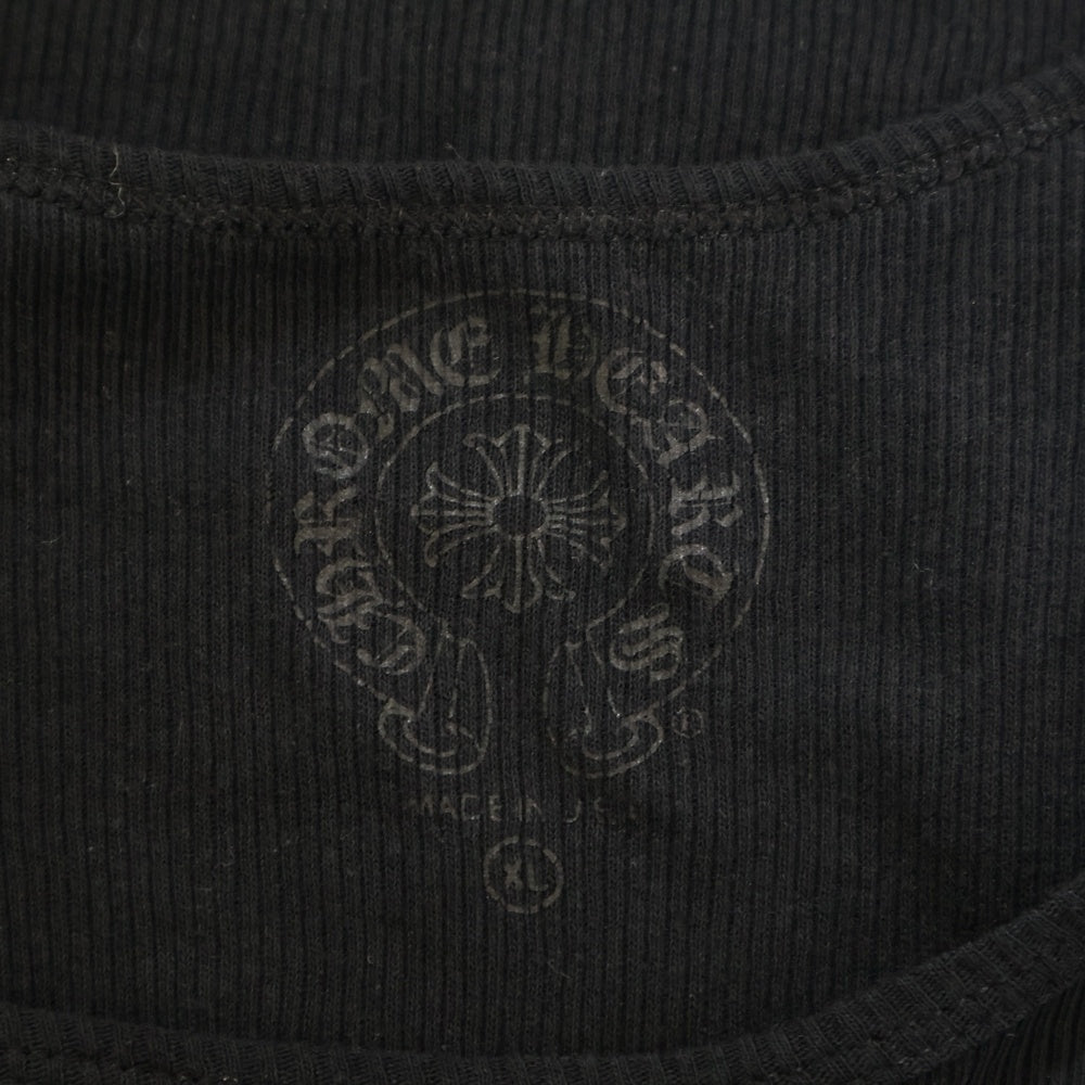 CHROME HEARTS(クロムハーツ) RIBBED TANK TOP スクロールプリント タンクトップ ノースリーブシャツ ブラック