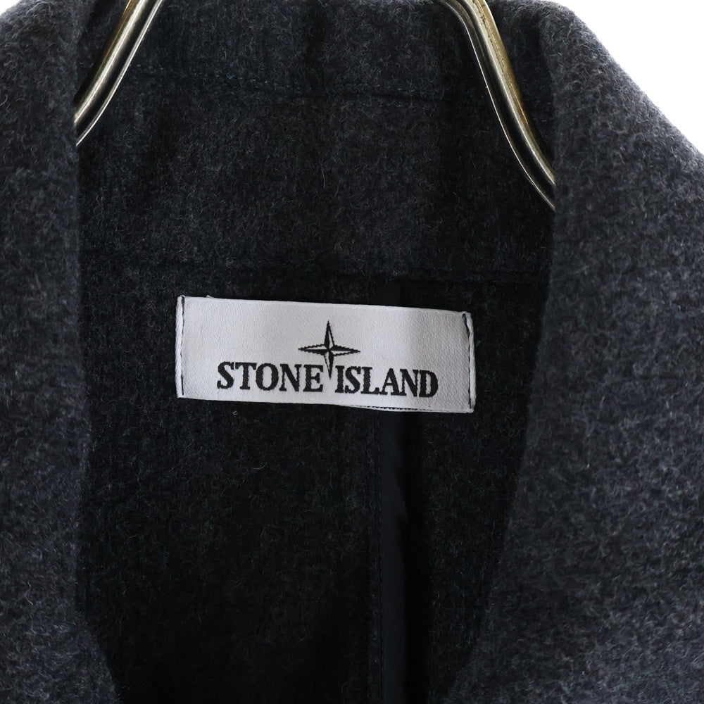 STONE ISLAND(ストーンアイランド) Wool Street Style Plain Logo Peacoats Coats ウール ストリートスタイル プレーン ロゴ ピーコート グレー 791543030