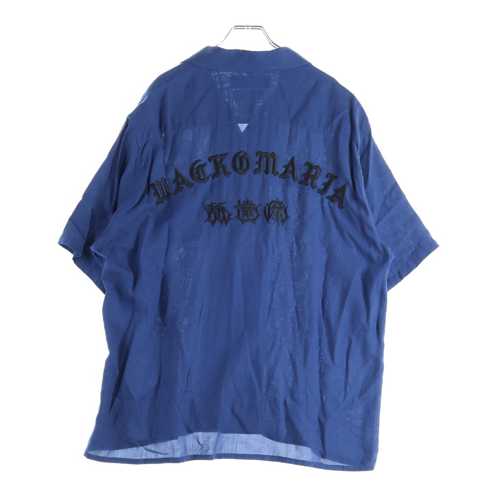 WACKO MARIA(ワコマリア) ×舐達麻 ×HIGH TIMES 24SS OPEN COLLAR SHIRTS ハイタイムズ オープンカラー 半袖シャツ ネイビー