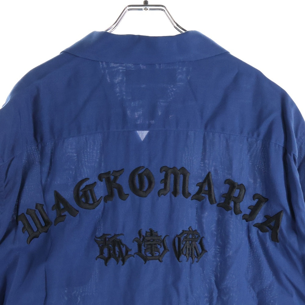 WACKO MARIA(ワコマリア) ×舐達麻 ×HIGH TIMES 24SS OPEN COLLAR SHIRTS ハイタイムズ オープンカラー 半袖シャツ ネイビー