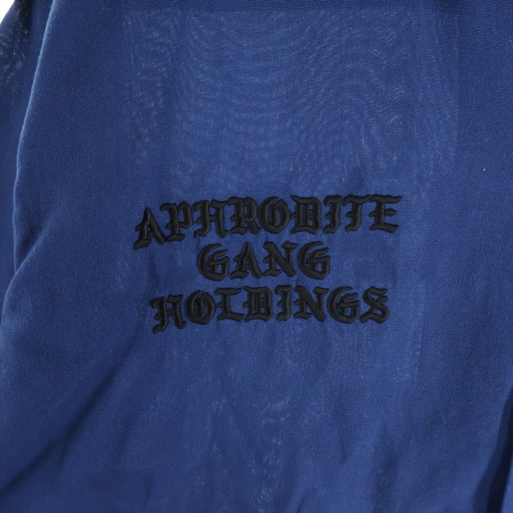 WACKO MARIA(ワコマリア) ×舐達麻 ×HIGH TIMES 24SS OPEN COLLAR SHIRTS ハイタイムズ オープンカラー 半袖シャツ ネイビー