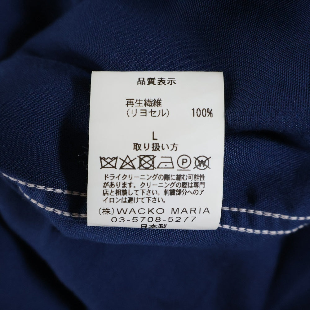 WACKO MARIA(ワコマリア) ×舐達麻 ×HIGH TIMES 24SS OPEN COLLAR SHIRTS ハイタイムズ オープンカラー 半袖シャツ ネイビー
