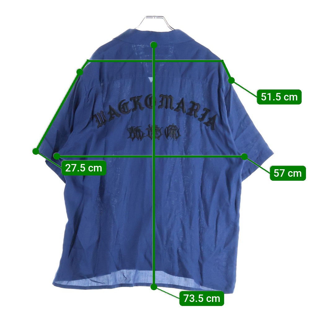 WACKO MARIA(ワコマリア) ×舐達麻 ×HIGH TIMES 24SS OPEN COLLAR SHIRTS ハイタイムズ オープンカラー 半袖シャツ ネイビー