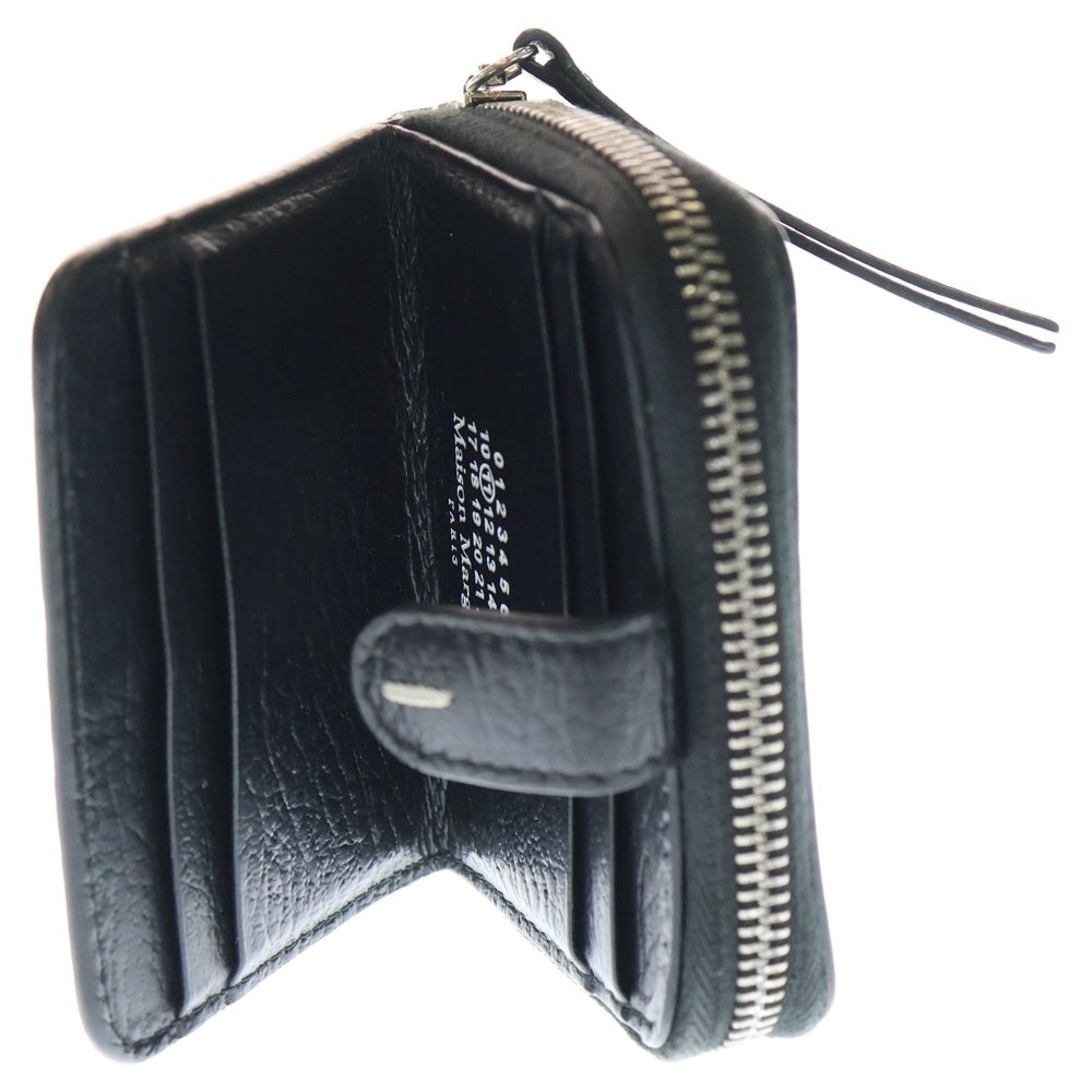 Maison Margiela 11(メゾンマルジェラ11) 4ステッチ レザーコンパクトジップウォレット 二つ折り財布 ブラック S56UI0112