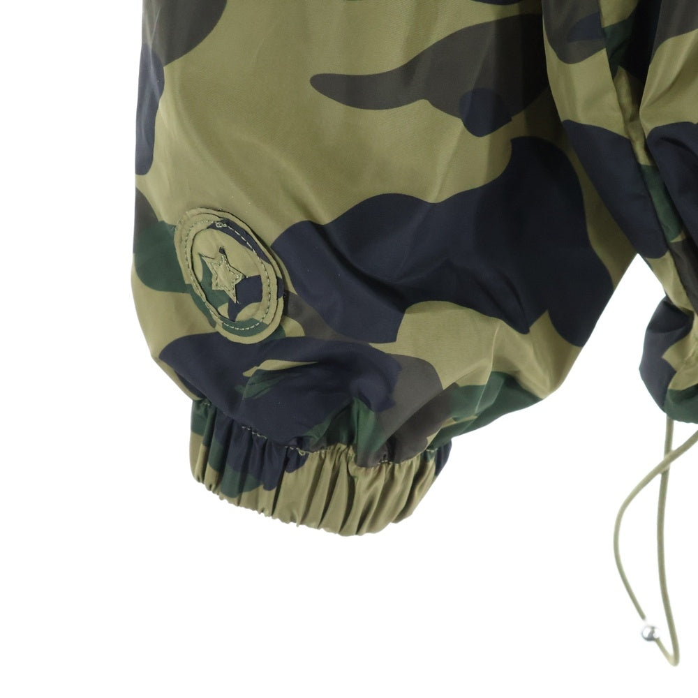 A BATHING APE(アベイシングエイプ) カモフラ ジップアップ ナイロンシャークパーカー グリーン 001LJL301326M