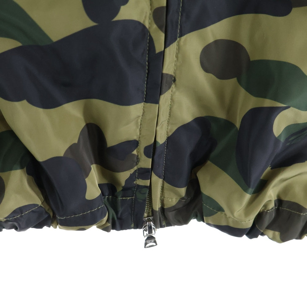 A BATHING APE(アベイシングエイプ) カモフラ ジップアップ ナイロンシャークパーカー グリーン 001LJL301326M