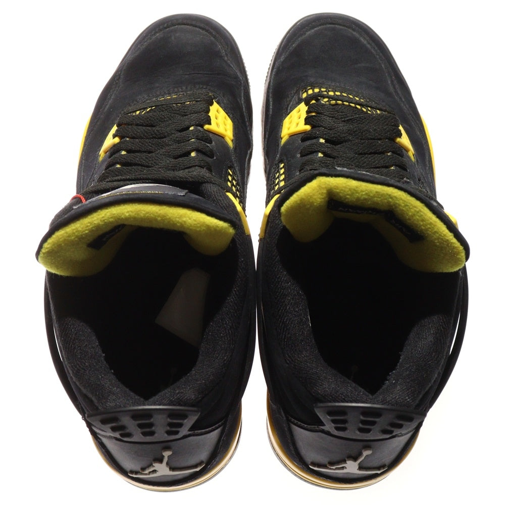 NIKE(ナイキ) AIR JORDAN 4 RETRO THUNDER エア ジョーダン 4 レトロ サンダー ハイカットスニーカー ブラック/イエロー US10.5/28.5cm DH6927-017
