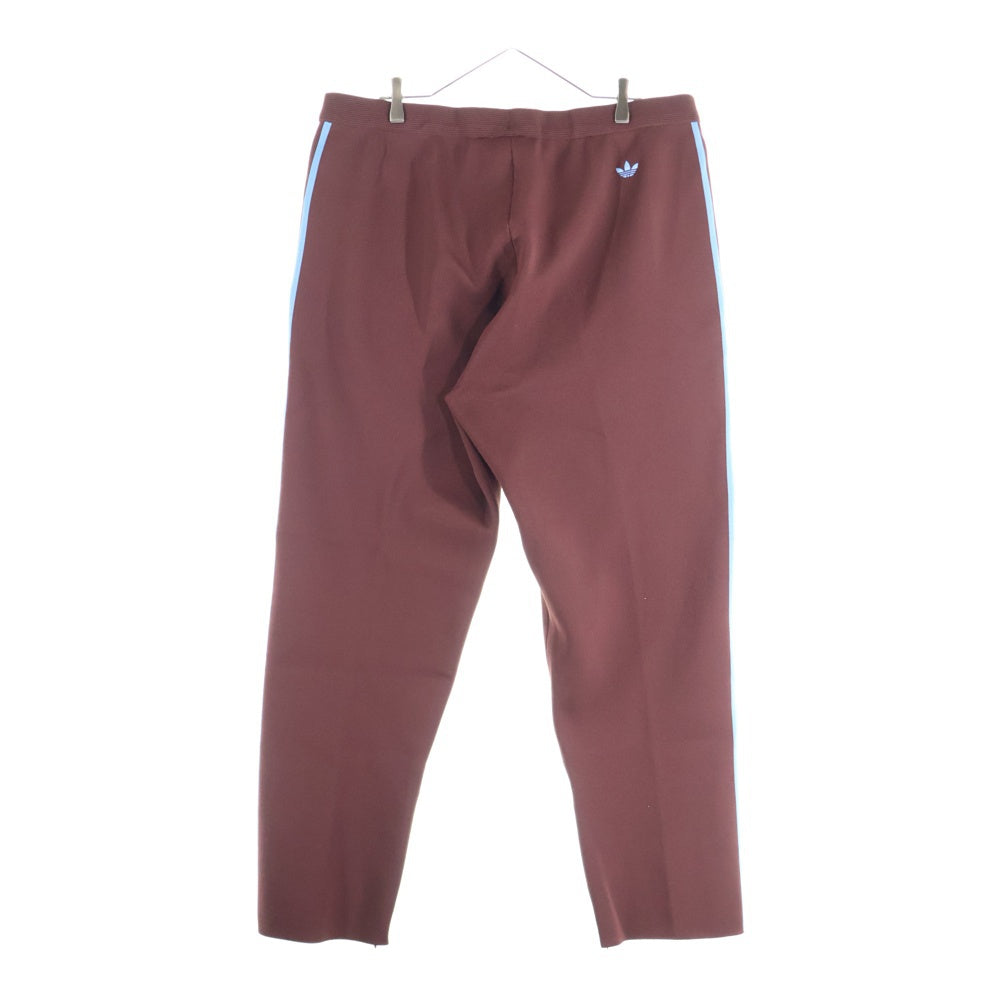 adidas(アディダス) ×WALES BONNER KNIT PT ウェールズボナー ロゴ刺繍ニットパンツ ブラウン