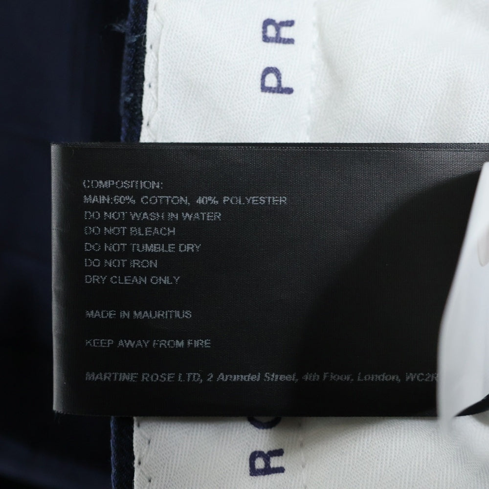 MARTINE ROSE(マーティンローズ) 22SS チェックパンツ スラックス トラウザーズパンツ ネイビー CMRSS22-330
