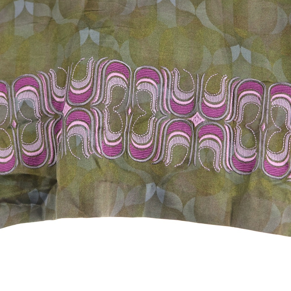 DRIES VAN NOTEN(ドリスヴァンノッテン) 24SS Cassiemb Shirt 刺繍 総柄開襟半袖シャツ カーキ