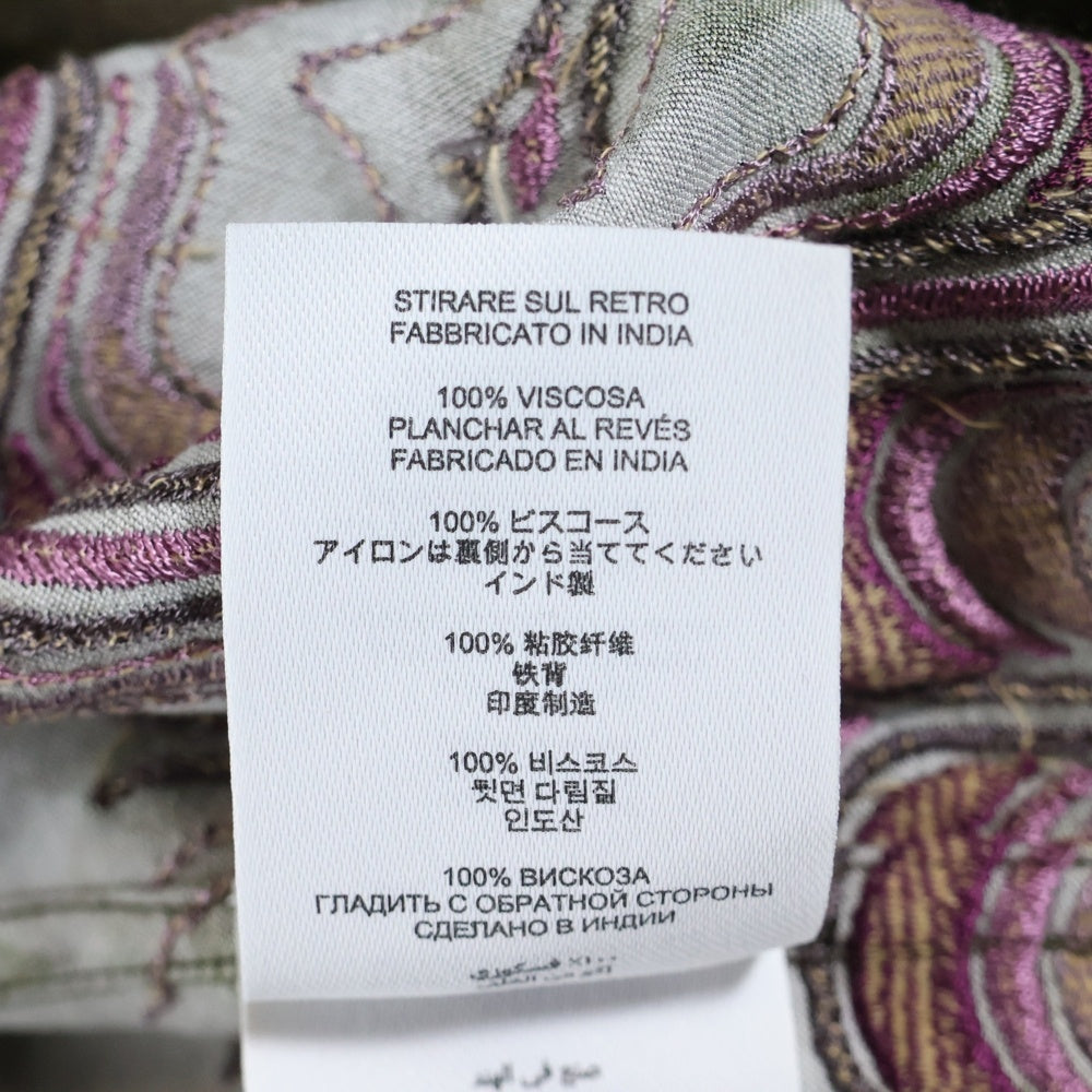 DRIES VAN NOTEN(ドリスヴァンノッテン) 24SS Cassiemb Shirt 刺繍 総柄開襟半袖シャツ カーキ