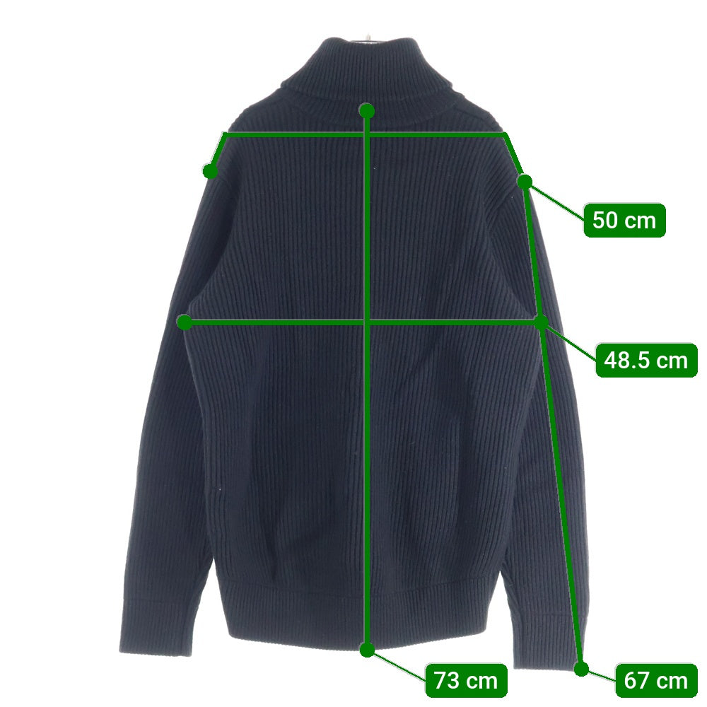 nonnative(ノンネイティブ) WORKER RIB ZIP UP SWEATER MERINO WOOL YARN メリノウール ジップアップニットセーター ブラック NN-K4302