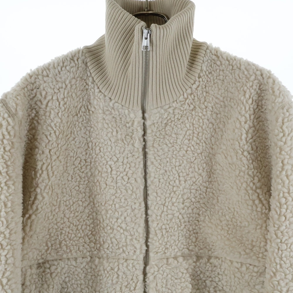 NO BRAND(ノーブランド) COS(コス) Funnel-Neck Teddy Jacket ハイネック ボアジャケット ホワイト