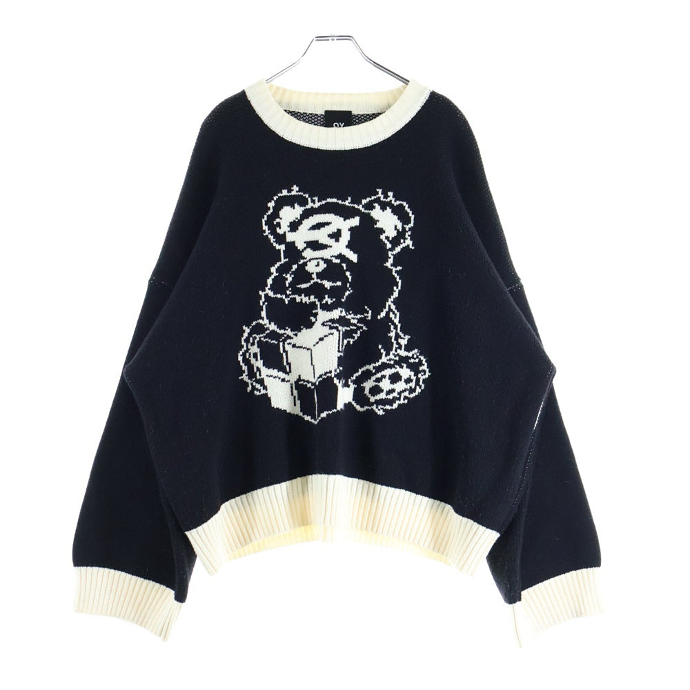 OY(オーワイ) Cube Odolly Knit ベア クルーネック ウールニットセーター ブラック