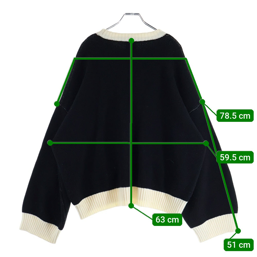 OY(オーワイ) Cube Odolly Knit ベア クルーネック ウールニットセーター ブラック