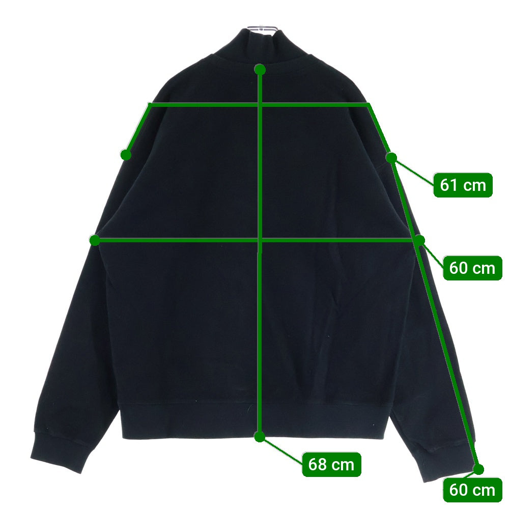 OY(オーワイ) REVERSE ZIPPER POLA MTM ハーフジップ ハイネック スウェットトレーナー ブラック