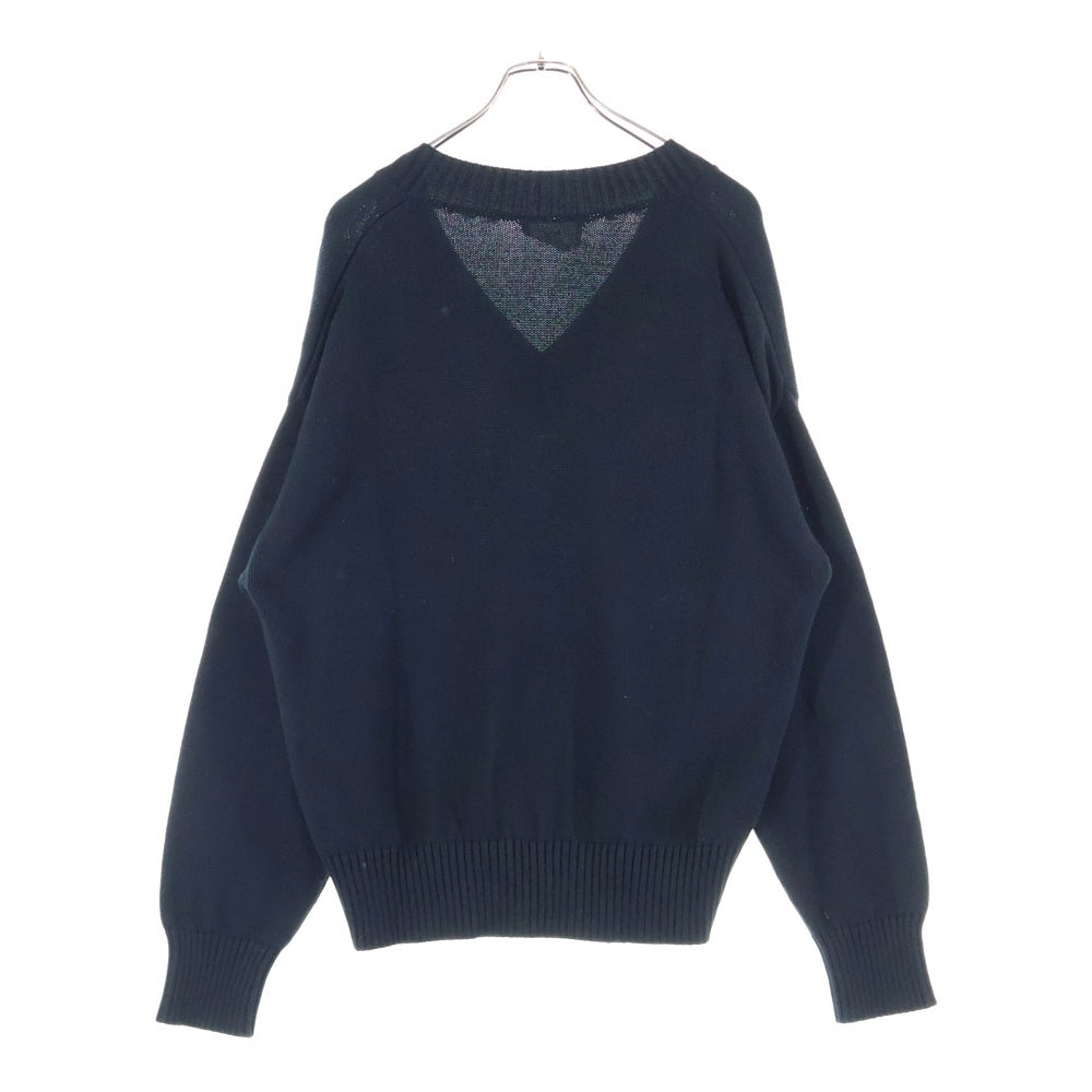 AMI Alexandre Mattiussi(アミアレクサンドルマテュッシ) V NECK SWEATER ハートロゴ Vネックニットセーター ネイビー HKC001.001