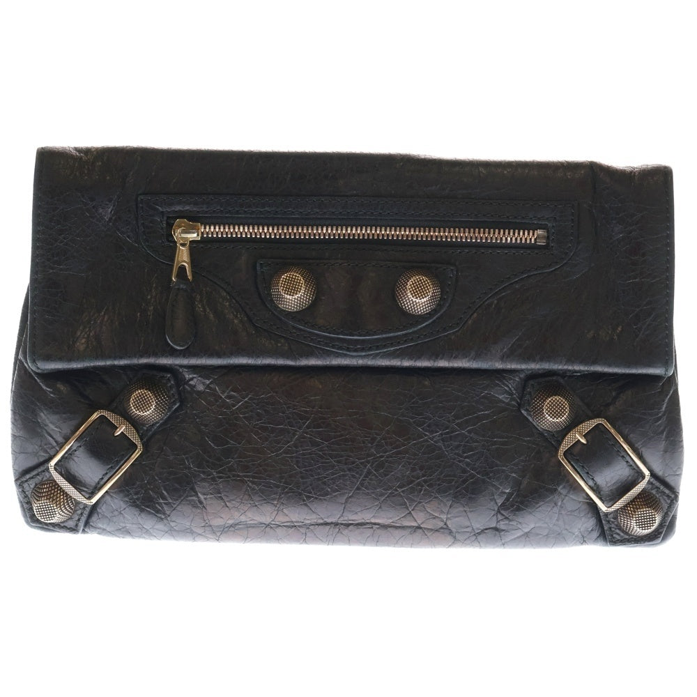 BALENCIAGA(バレンシアガ) The Giant Envelope Clutch Bag ジャイアント レザークラッチバッグ ハンドバッグ ブラック 186162
