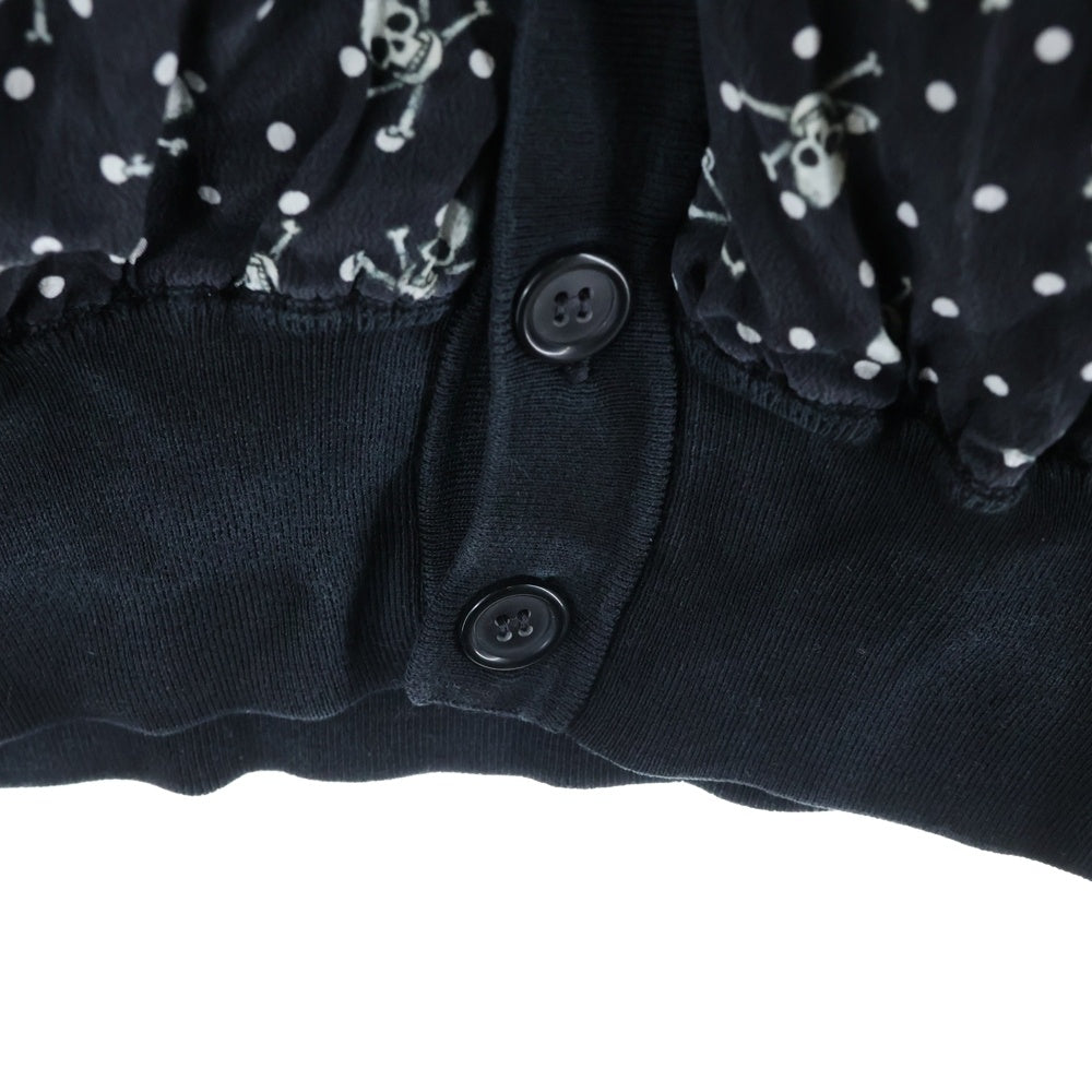 DOLCE & GABBANA(ドルチェアンドガッバーナ) Silk Sukull Cardigan スカル総柄 シルクニットカーディガン ブラック