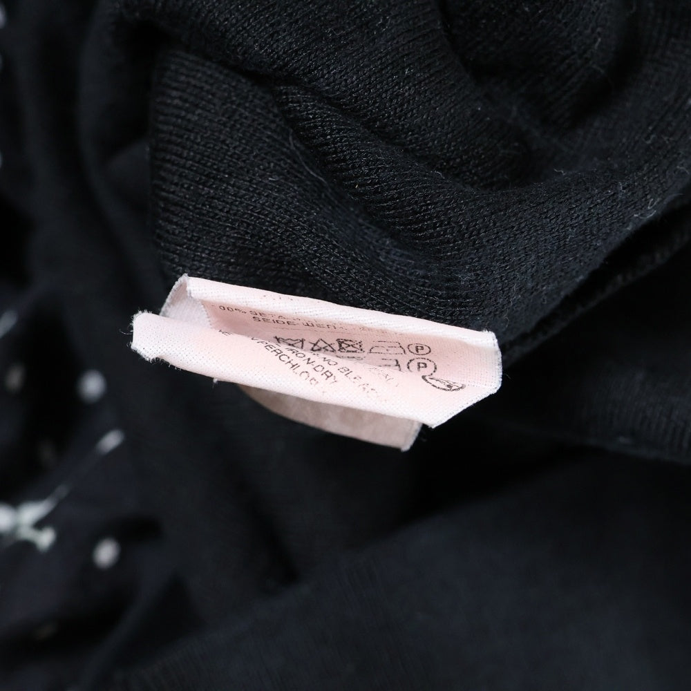 DOLCE & GABBANA(ドルチェアンドガッバーナ) Silk Sukull Cardigan スカル総柄 シルクニットカーディガン ブラック