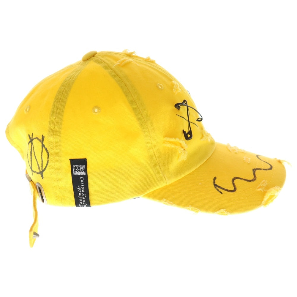 99%is(ナインティナインパーセントイズ) Smile Cap スマイル ダメージ加工キャップ 帽子 イエロー