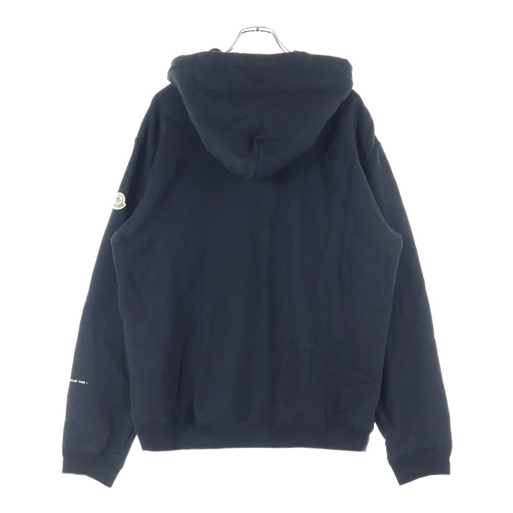 MONCLER(モンクレール) 22SS ×FRGMT Genius Hoodie フラグメント ロゴ刺繍 プルオーバースウェットパーカー ブラック H209U8G00002