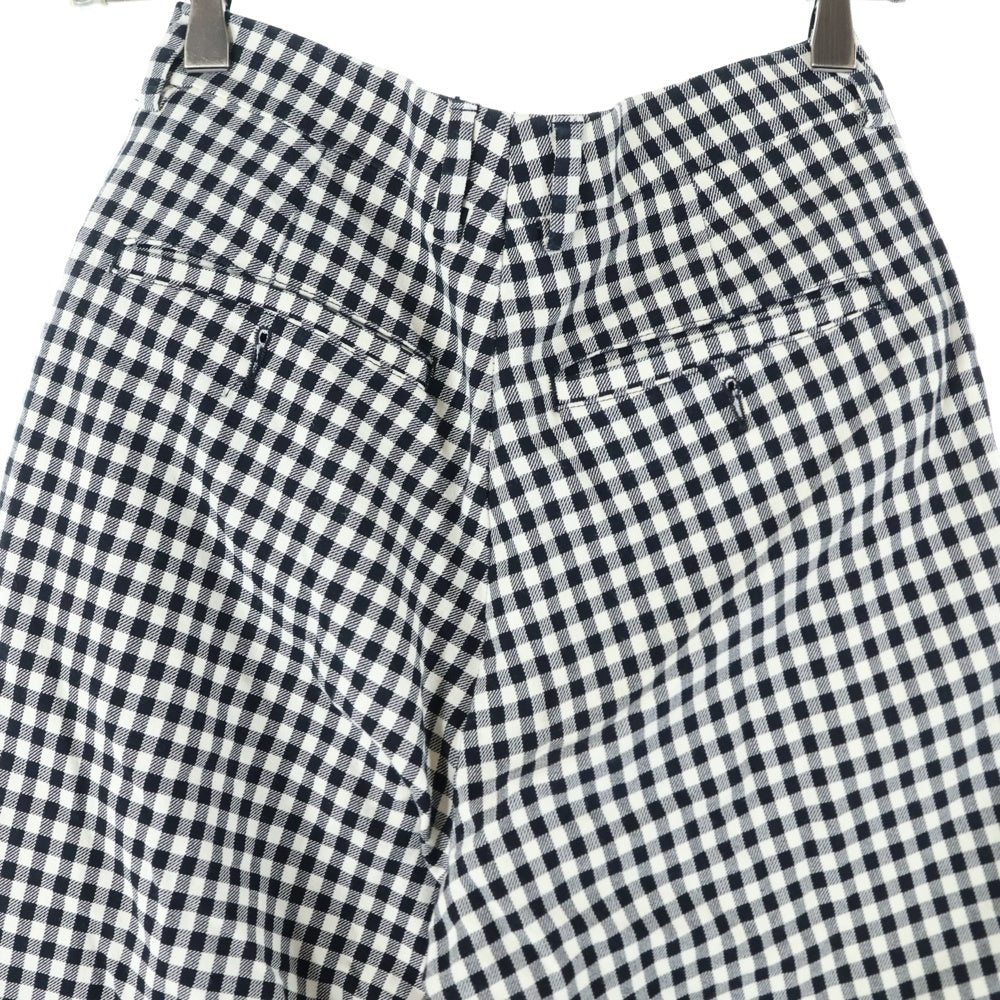 AMI Alexandre Mattiussi(アミアレクサンドルマテュッシ) チェック スラックスパンツ ブラック/ホワイト レディース E20HT402