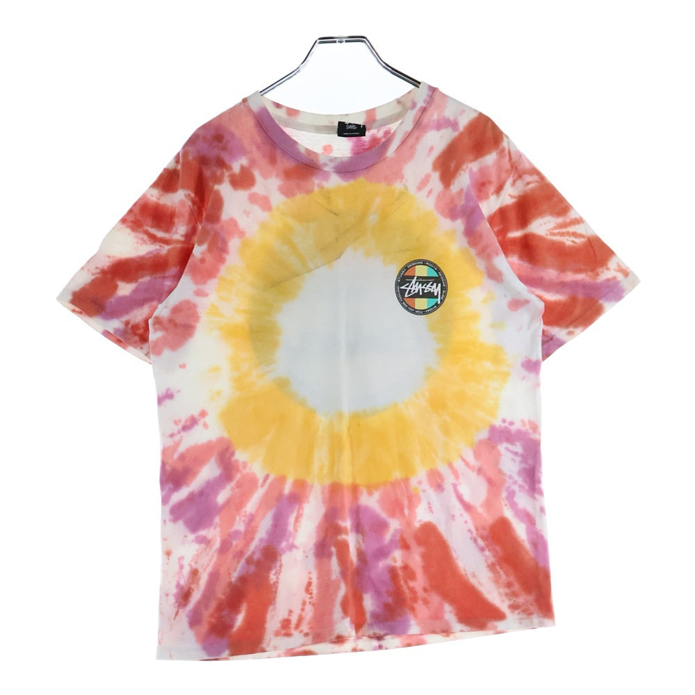 STUSSY(ステューシー) REGGAE DOT TIE DYE SS TEE タイダイ総柄半袖Tシャツ マルチ