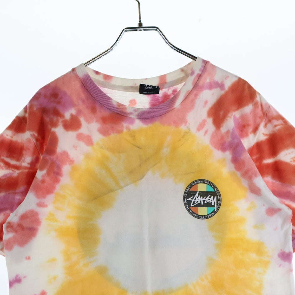 STUSSY(ステューシー) REGGAE DOT TIE DYE SS TEE タイダイ総柄半袖Tシャツ マルチ