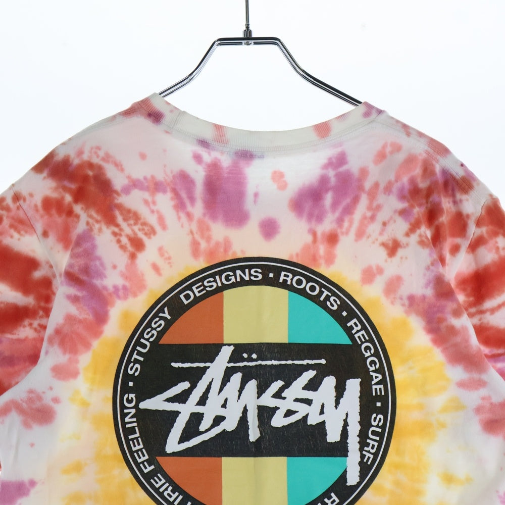 STUSSY(ステューシー) REGGAE DOT TIE DYE SS TEE タイダイ総柄半袖Tシャツ マルチ