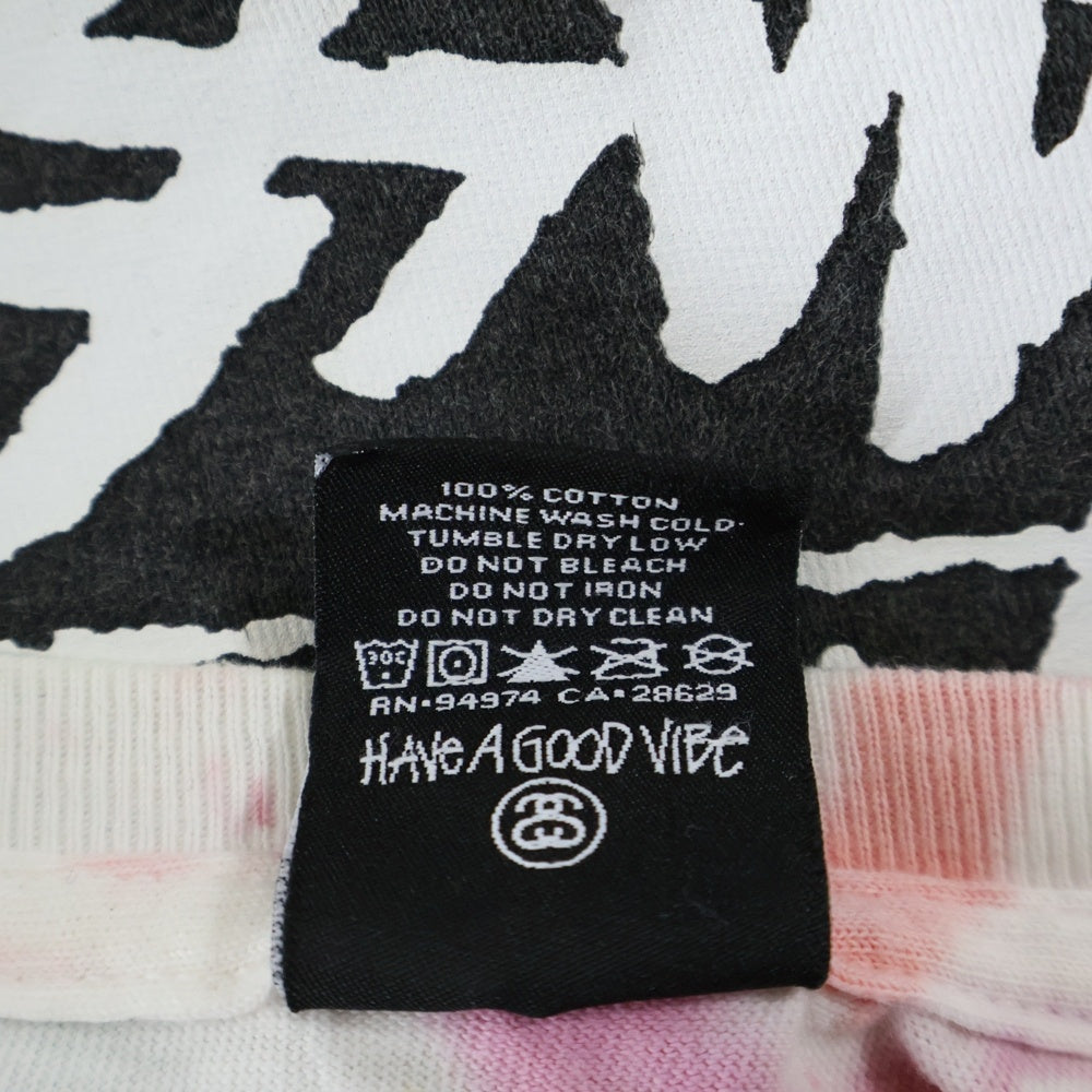 STUSSY(ステューシー) REGGAE DOT TIE DYE SS TEE タイダイ総柄半袖Tシャツ マルチ