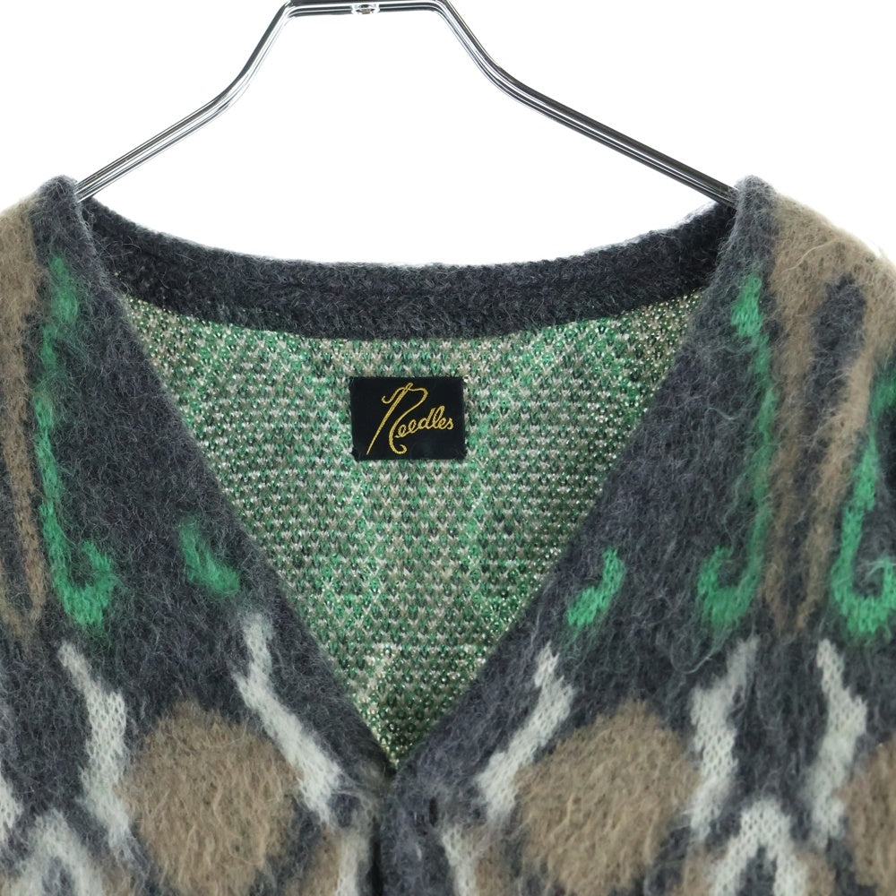 Needles(ニードルス) ×HIDDEN MOHAIR CARDIGAN ヒデゥン モヘア カーディガン ブラウン/グリーン KP976