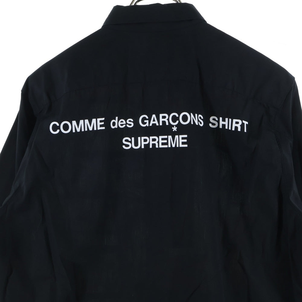 SUPREME(シュプリーム) 18AW ×COMME des GARCONS SHIRT Patchwork Button Up Shirt コムデギャルソン パッチワーク総柄長袖シャツ ブラック