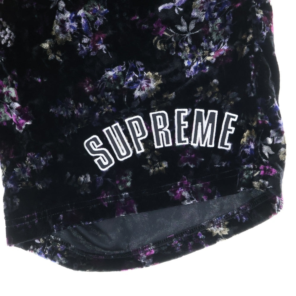 SUPREME(シュプリーム) 19AW Floral Velour Shorts フローラル ベロア ハーフパンツ ショーツ ブラック