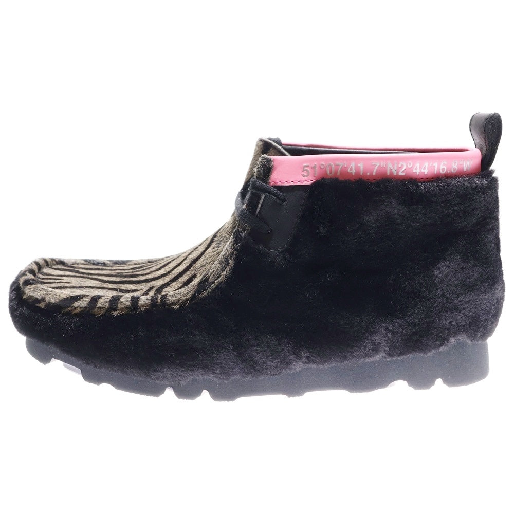 Clarks(クラークス) Wallabee Gen tiger PRT ワラビー ハラコ ブーツ ブラック