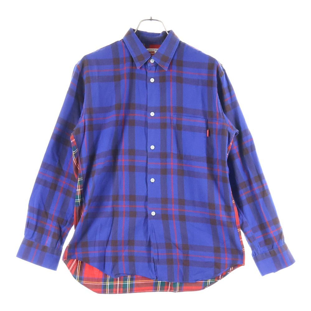 SUPREME(シュプリーム) 15AW ×COMME des GARCONS Lightweight Flannel Shirt コムデギャルソン フランネル 長袖シャツ ブルー/レッド