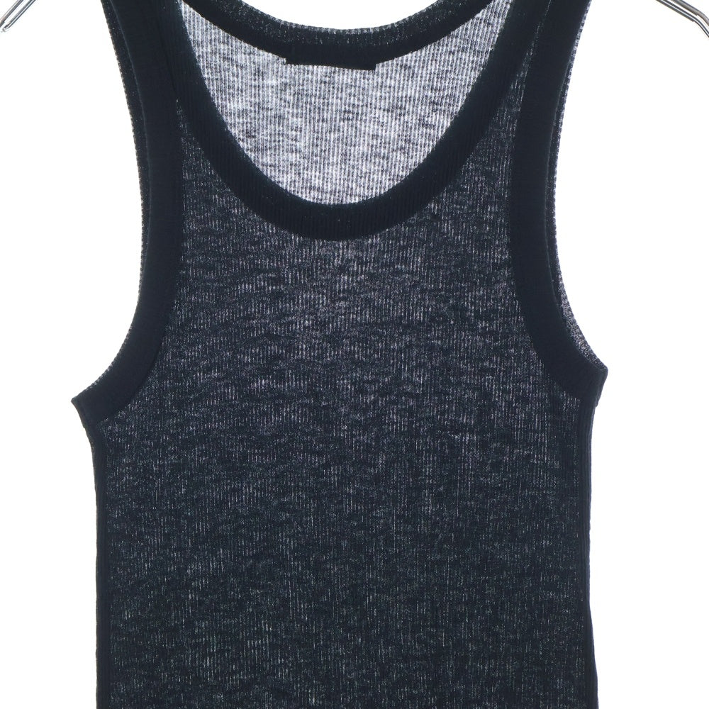 ANN DEMEULEMEESTER(アンドゥムルメステール) 23AW Cashmere Tank Top カシミヤ混 タンクトップ ノースリーブシャツ ブラック 2102-W-JE01-230-099